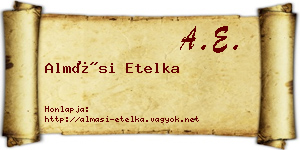 Almási Etelka névjegykártya